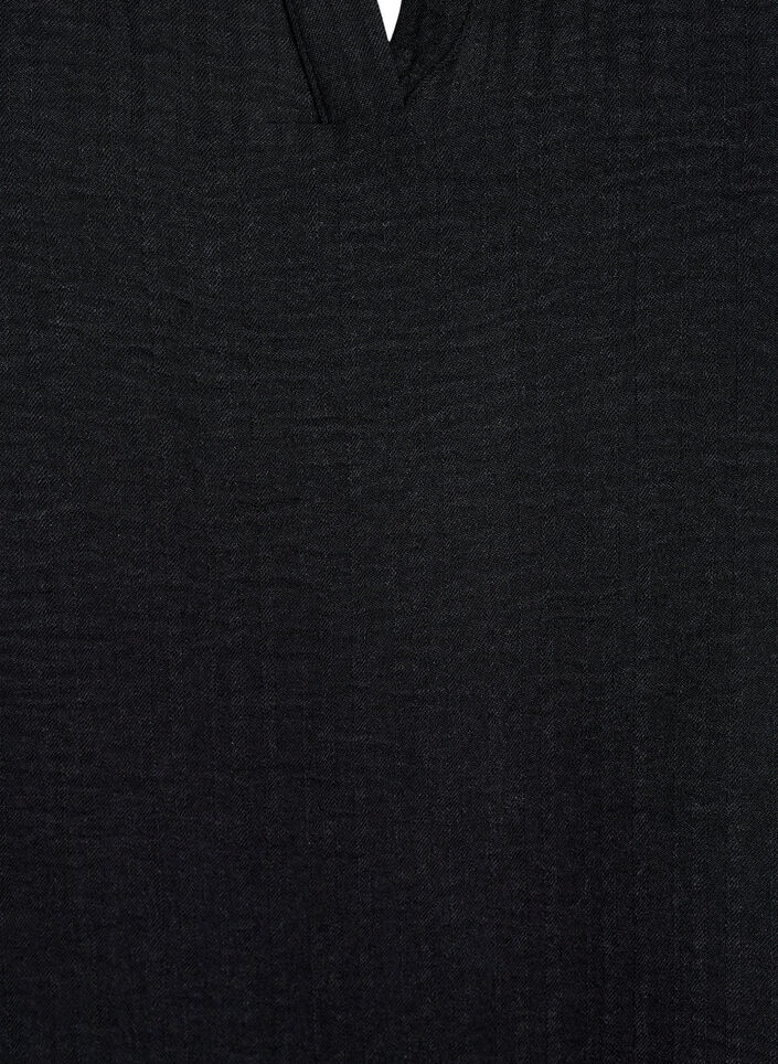 Luzna bluzka z kr&oacute;tkim rekawem, Czarne, Packshot image number 2