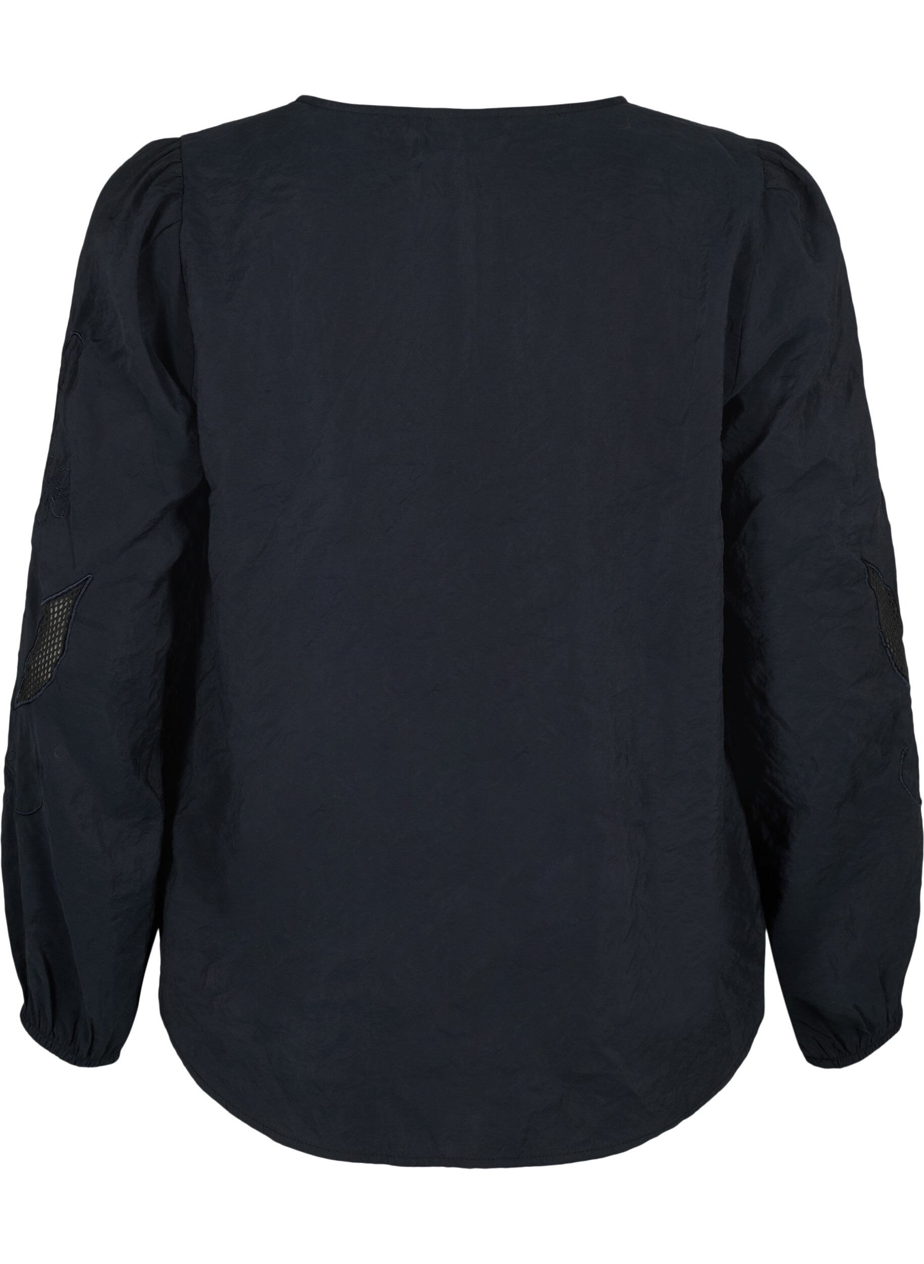 Zizzi Bluzka z modalu TENCEL&trade; z haftowanymi detalami, Black, Packshot image number 1