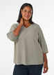 Bluzka z wiskozy w krate z 3/4-sleeves, Zielony, Model image number 0