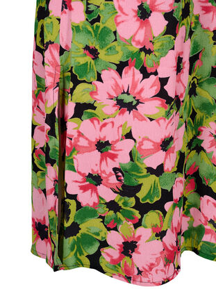 	 Wiskozowa sukienka koszulowa z nadrukiem w kwiaty, Pink G. Flower AOP, Packshot image number 3
