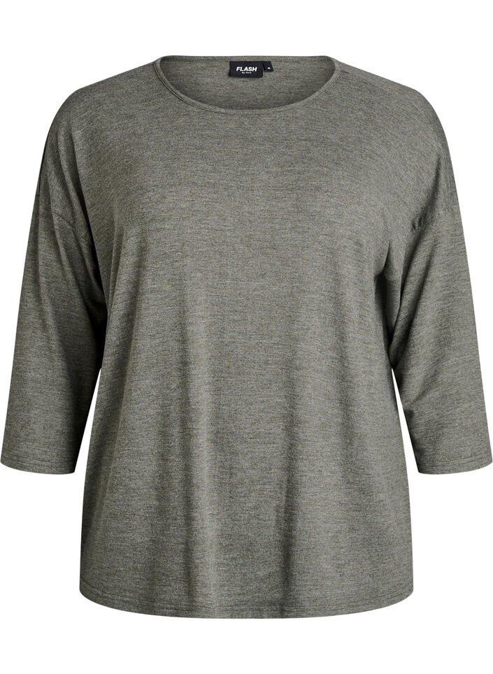 Flash – bluzka dresowa z rekawami 3/4, Zielony, Packshot image number 0