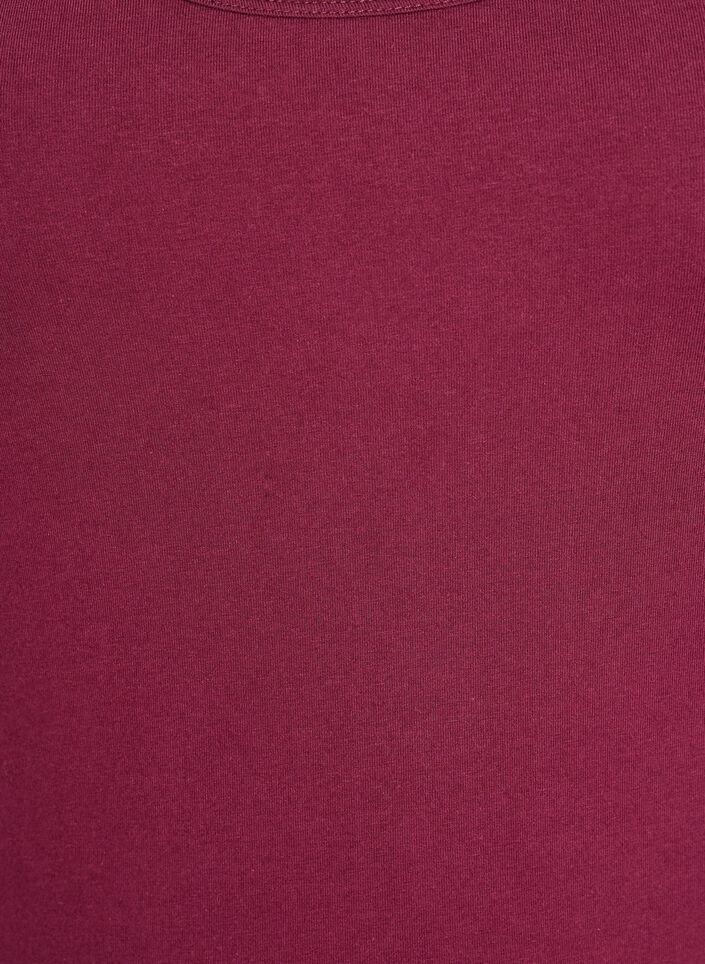 Podstawowy top bawelniany w jednolitym kolorze, Ciemnobordowy, Packshot image number 2