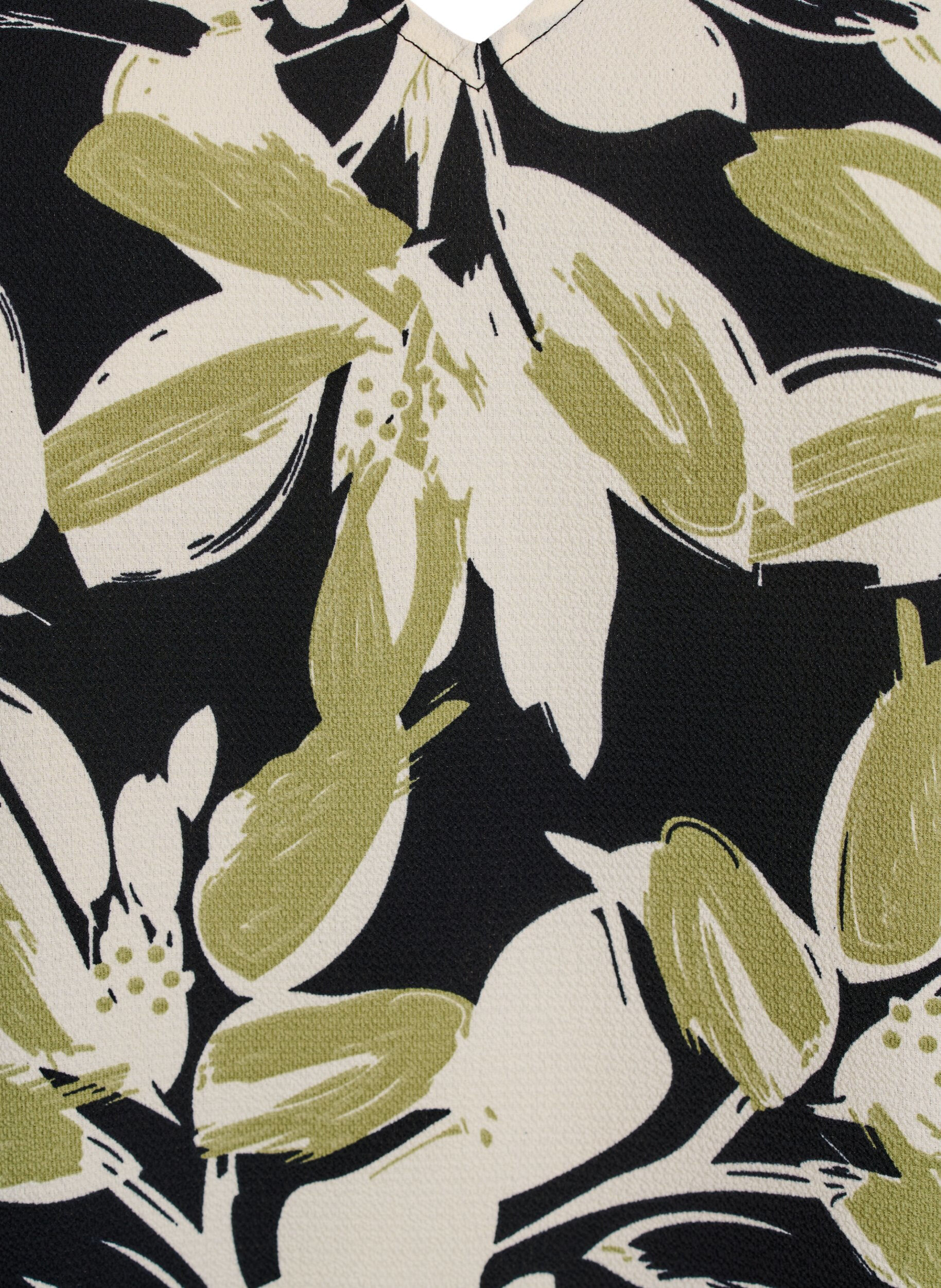 ZizziWzorzysty top z dekoltem w serek, Czarne, Packshot image number 2