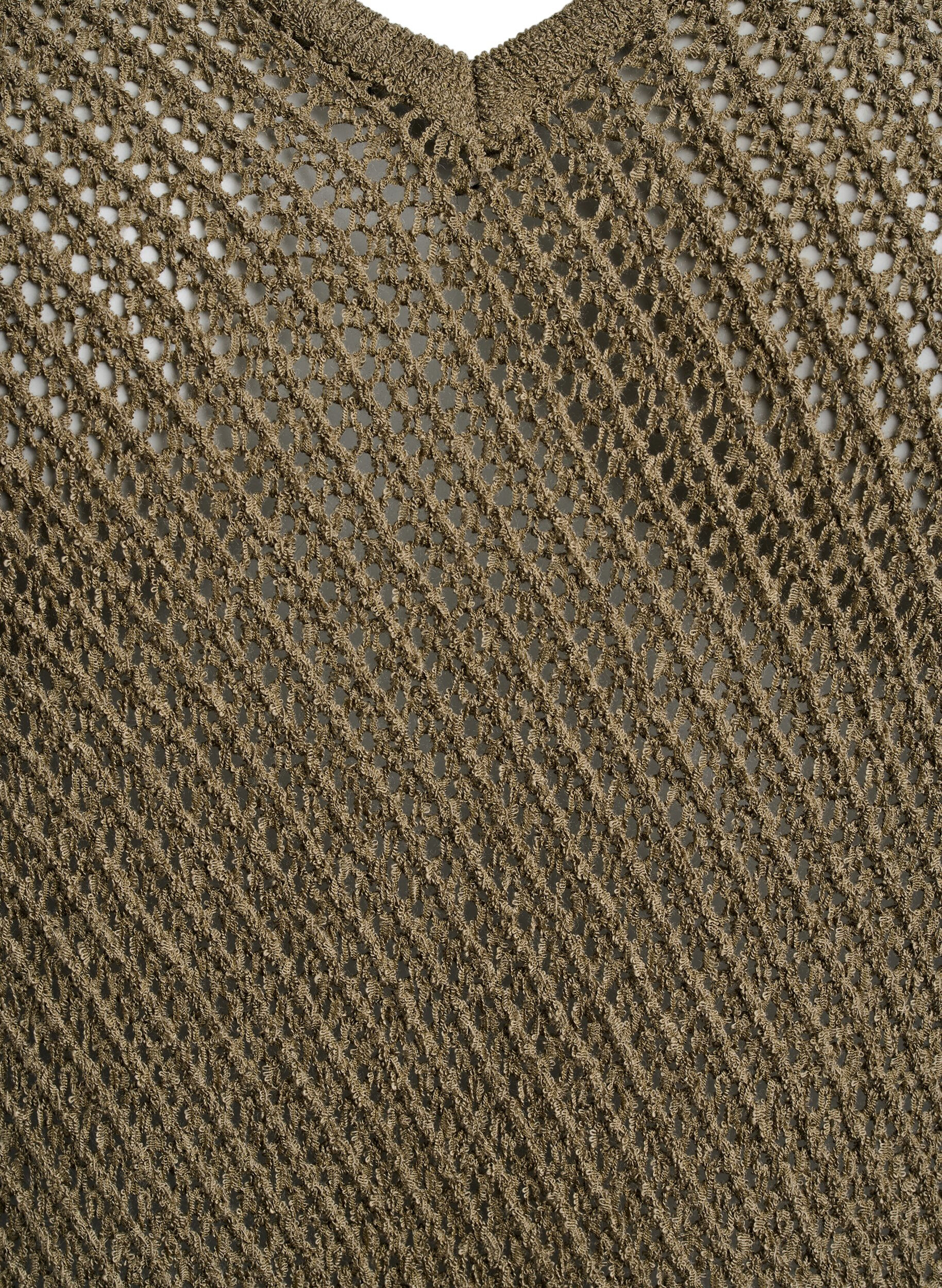 Zizzi FLASH - Dzianinowy top bez rekaw&oacute;w z dekoltem w szpic, Zielony, Packshot image number 2