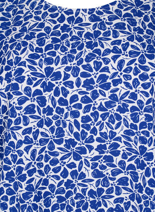 Bluzka z bufiastymi rekawami, White/Blue Ditsy, Packshot image number 2