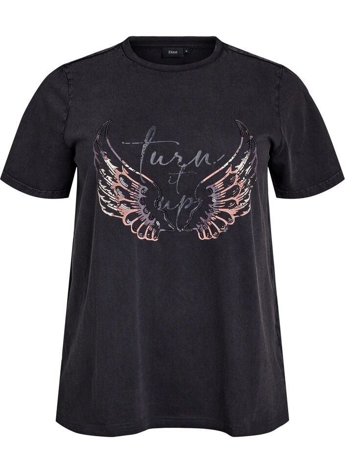 Koszulka z bawelny organicznej z nadrukiem, Szary, Packshot image number 0