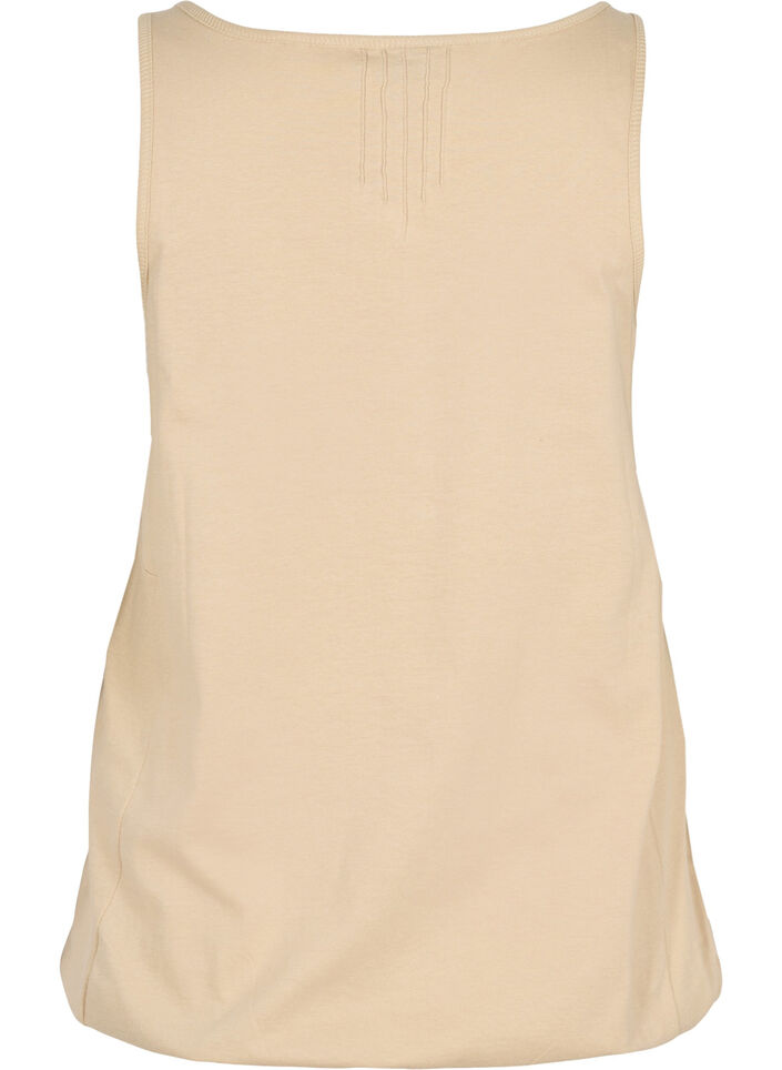 Block coloured cotton top with elastic along the bottom, Humus, Packshot image number 1