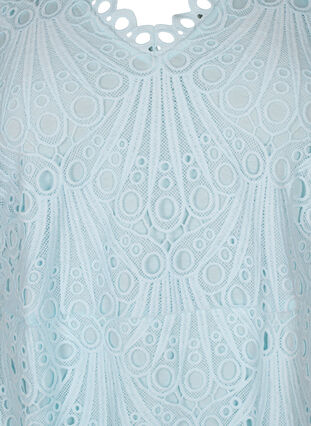 Szydelkowa sukienka z krótkimi rekawami, Delicate Blue, Packshot image number 2