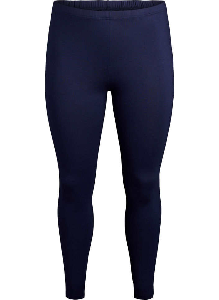 Legginsy Basic o przedluzonej dlugosci, Niebieskie, Packshot image number 0