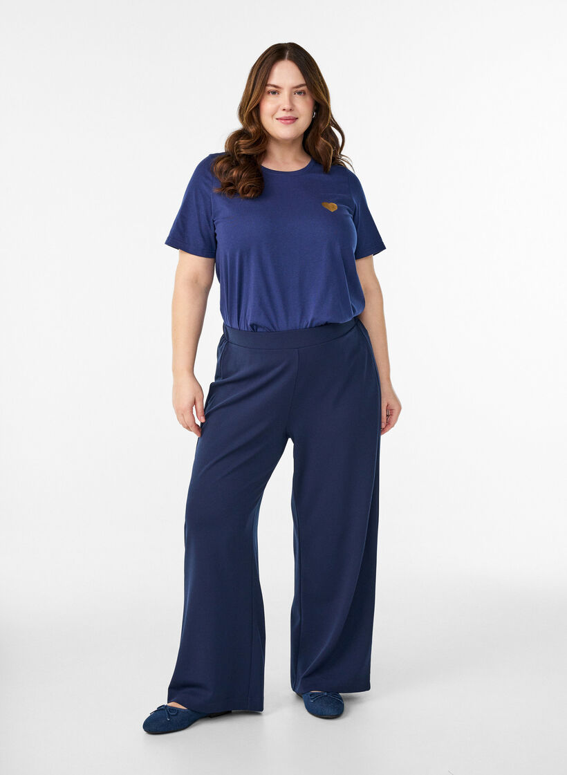 Koszulka z motywem, Niebieskie, Model image number 1