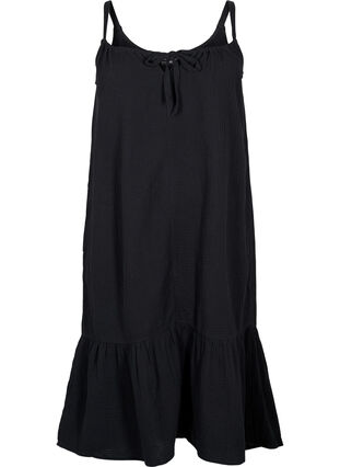 Dluga, bawelniana sukienka plazowa, Black, Packshot image number 0