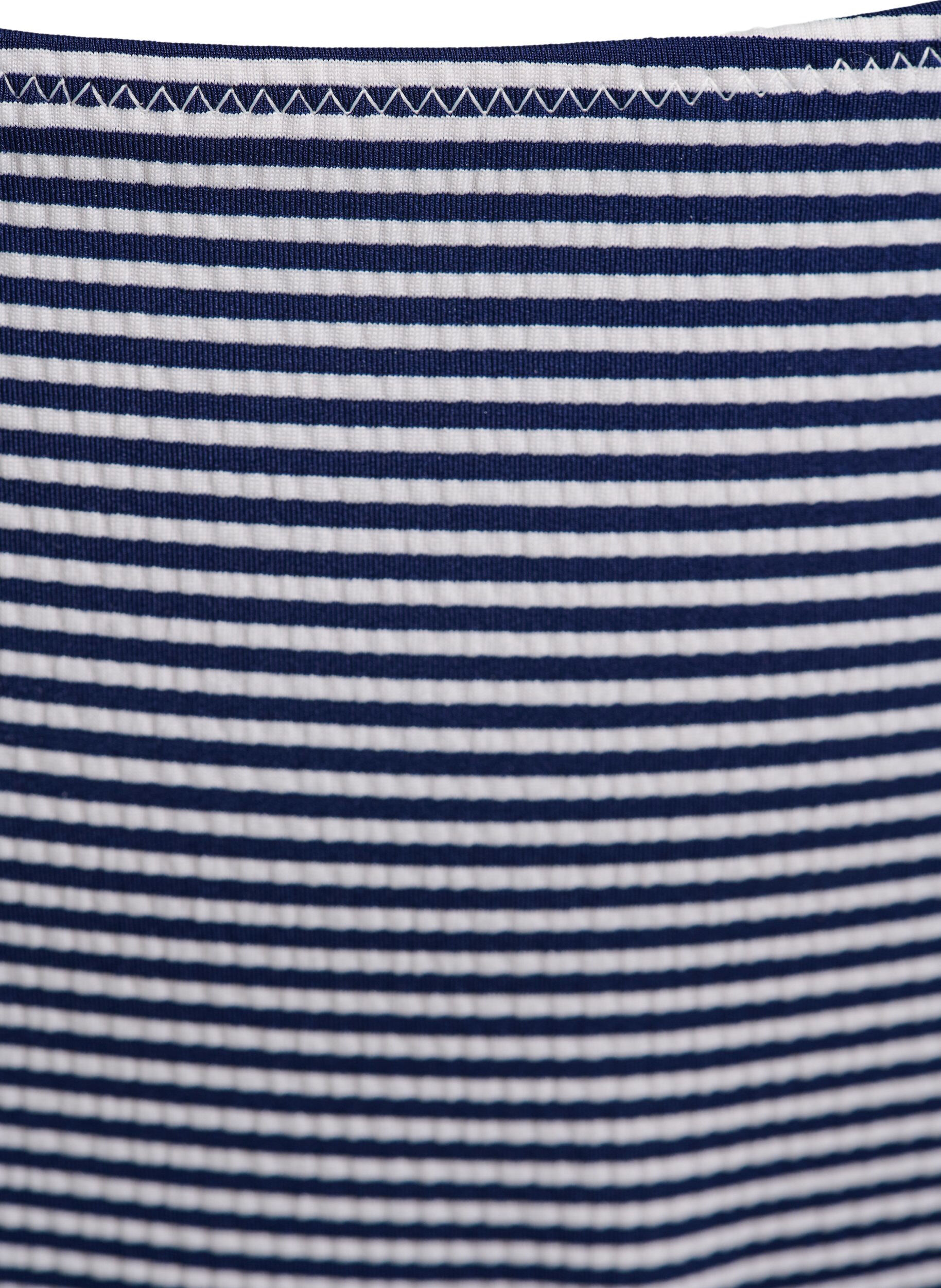 Zizzi Doly bikini w paski i z normalna talia, Niebieskie, Packshot image number 2