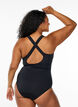 Strój kapielowy ze skrzyzowanymi ramiaczkami, Czarne, Model image number 1