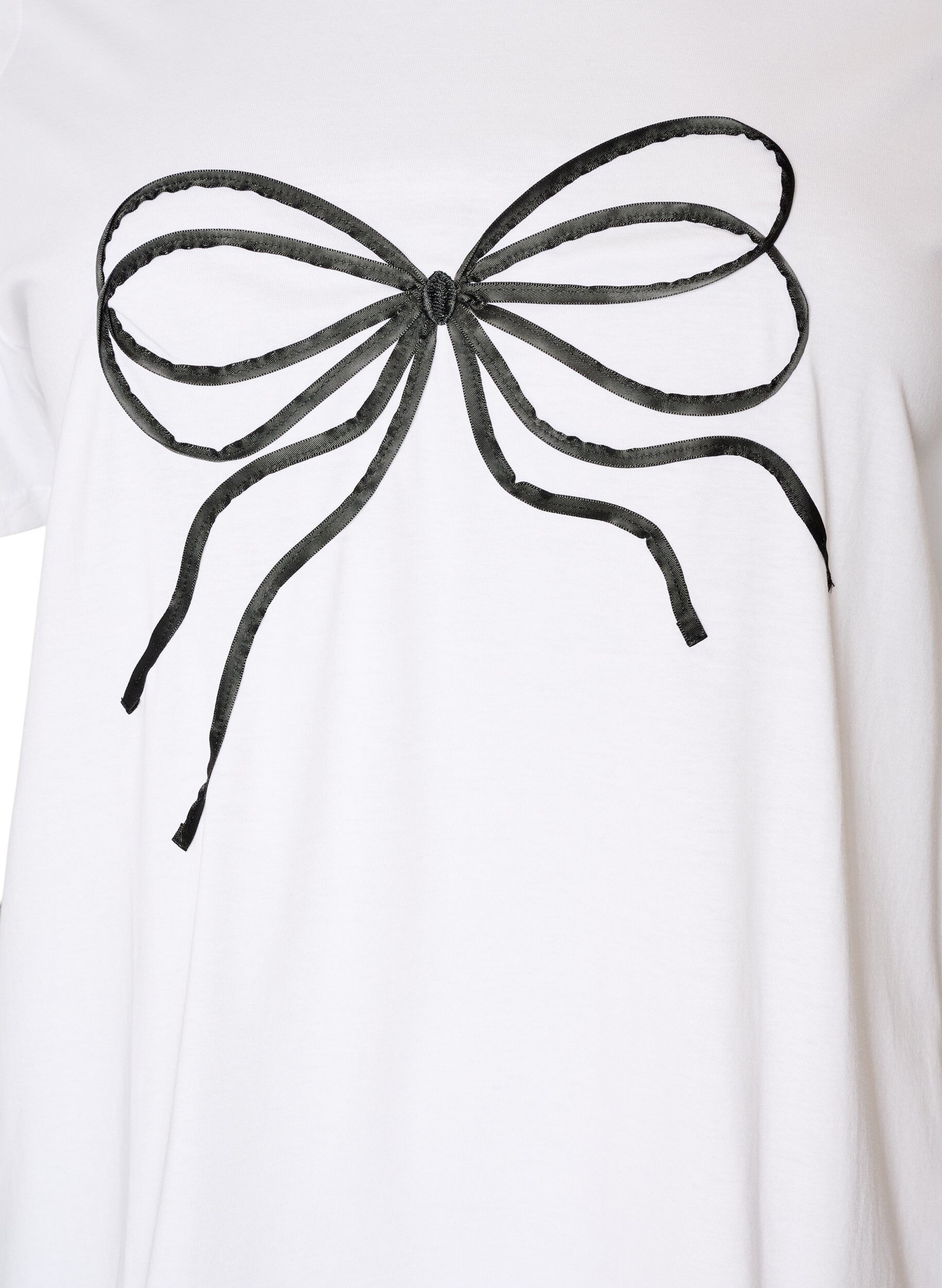 ZizziT-shirt z bawelny organicznej z ozdobnym motywem, Biały, Packshot image number 2