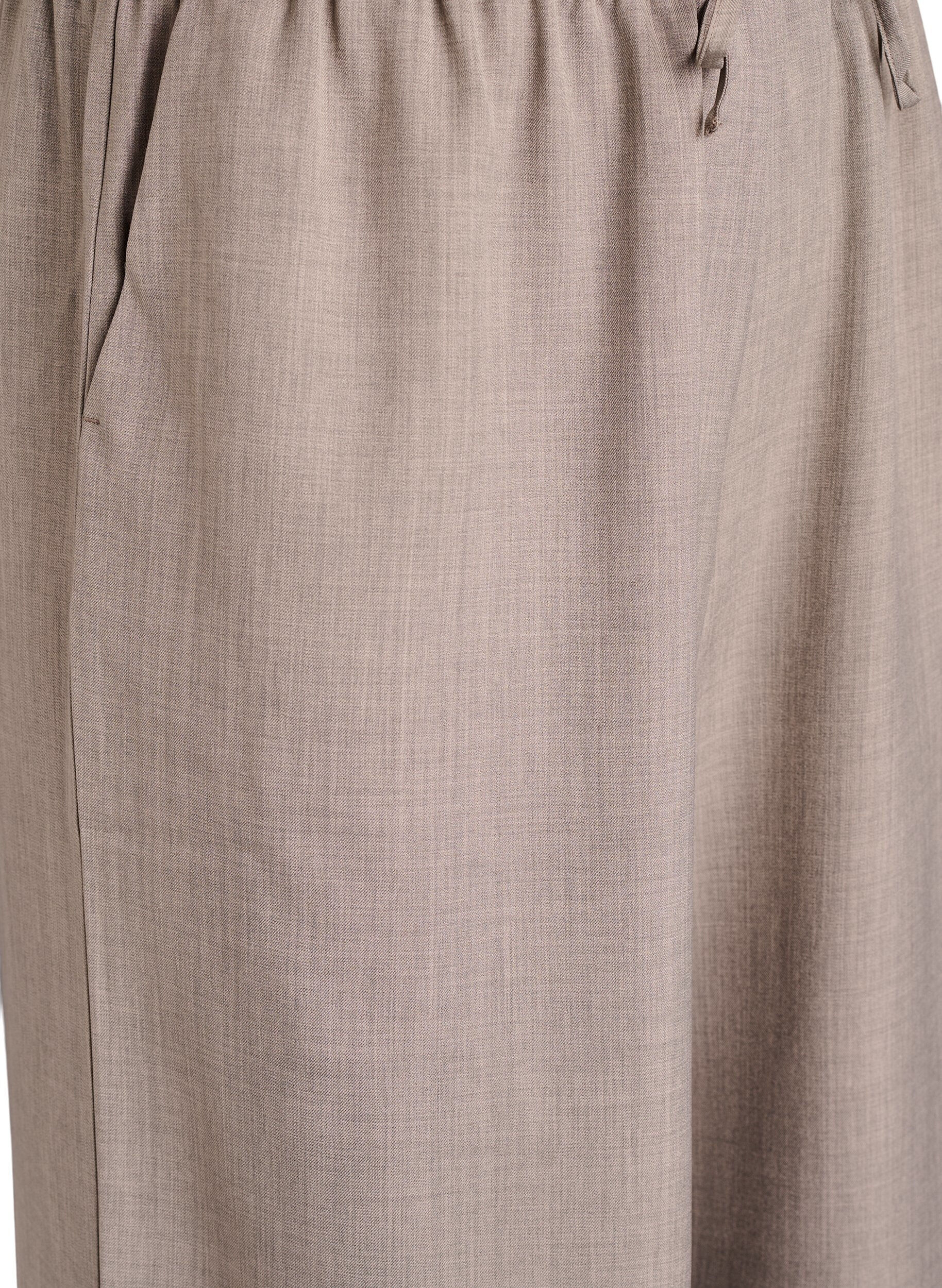 Zizzi Spodnie na wysokim stanie z szerokimi nogawkami, Beżowy, Packshot image number 2