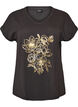 Bawelniany T-shirt z nadrukiem ze zlotej folii, Ciemnoszary, Packshot image number 0