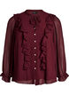 Lekka bluzka z falbankami i wiazaniami, Czerwony, Packshot image number 0