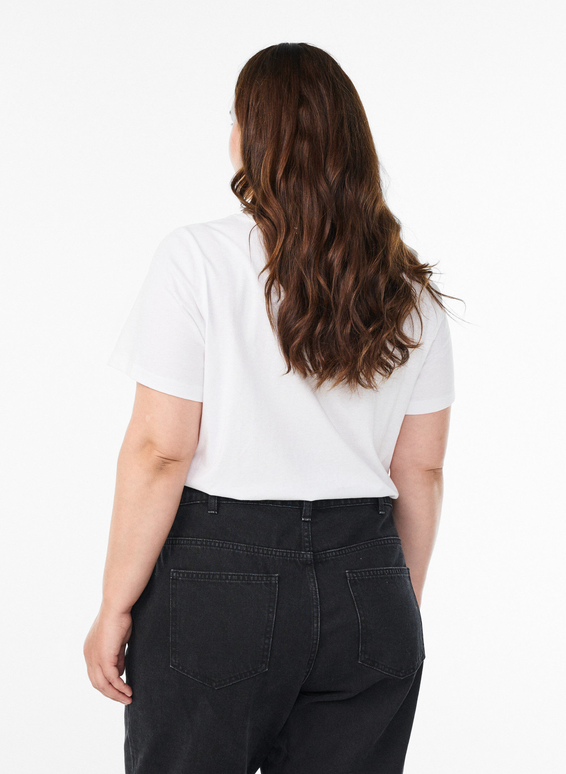 Zizzi Bawelniana koszulka z nadrukiem z przodu, Biały, Model image number 2