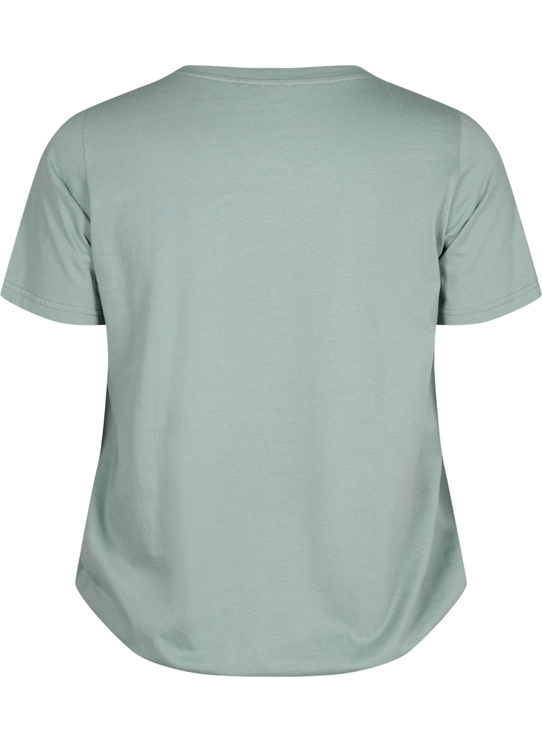 Zizzi Bawelniana koszulka z&nbsp;kr&oacute;tkim rekawem i&nbsp;gumka na dole, Chinois G. W. Live, Packshot image number 1