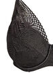 Koronkowy biustonosz z usztywnianymi miseczkami, Czarne, Packshot image number 2