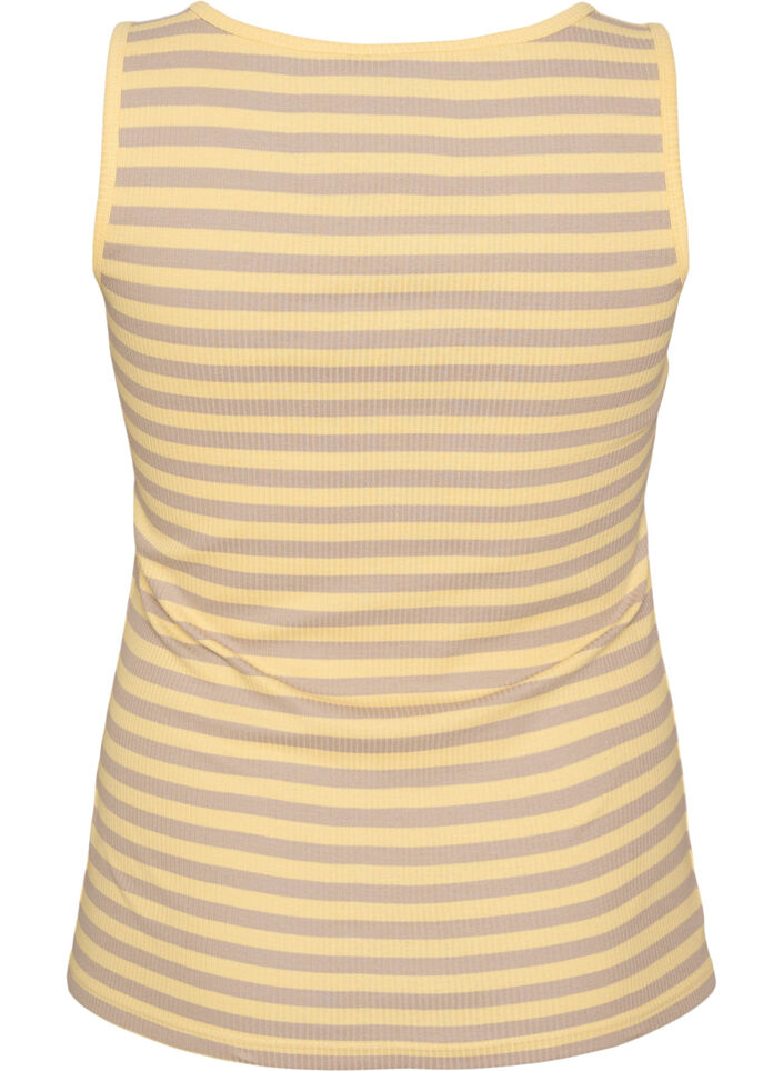 Tank top w paski o prazkowanej strukturze, Ż&oacute;łty, Packshot image number 1