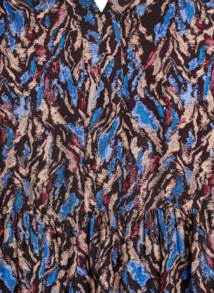 Sukienka w kroju A z falbanka na kolnierzu, Niebieskie, Packshot image number 2