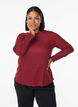 Bluzka z dlugimi rekawami ozdobiona dzetami, Ciemnobordowy, Model image number 0