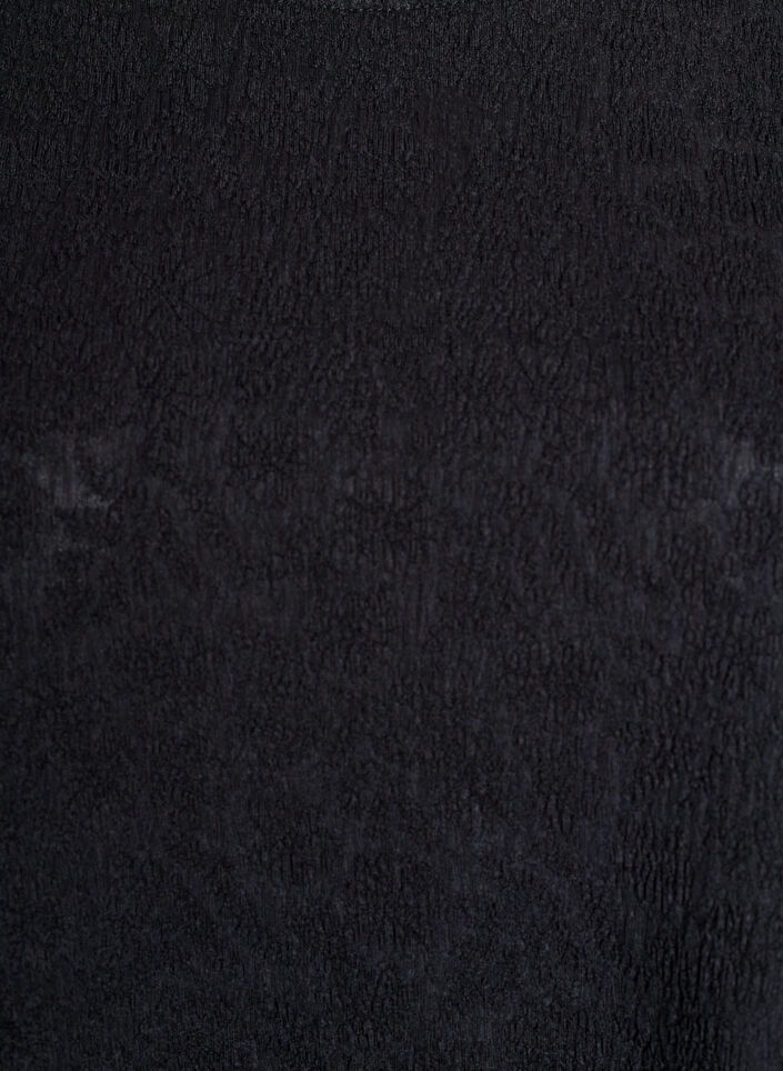 Strukturalna bluzka z&nbsp;kr&oacute;tkim rekawem, Czarne, Packshot image number 2