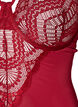 Koronkowe body z fiszbinami i ozdobnymi paseczkami, Czerwony, Packshot image number 2