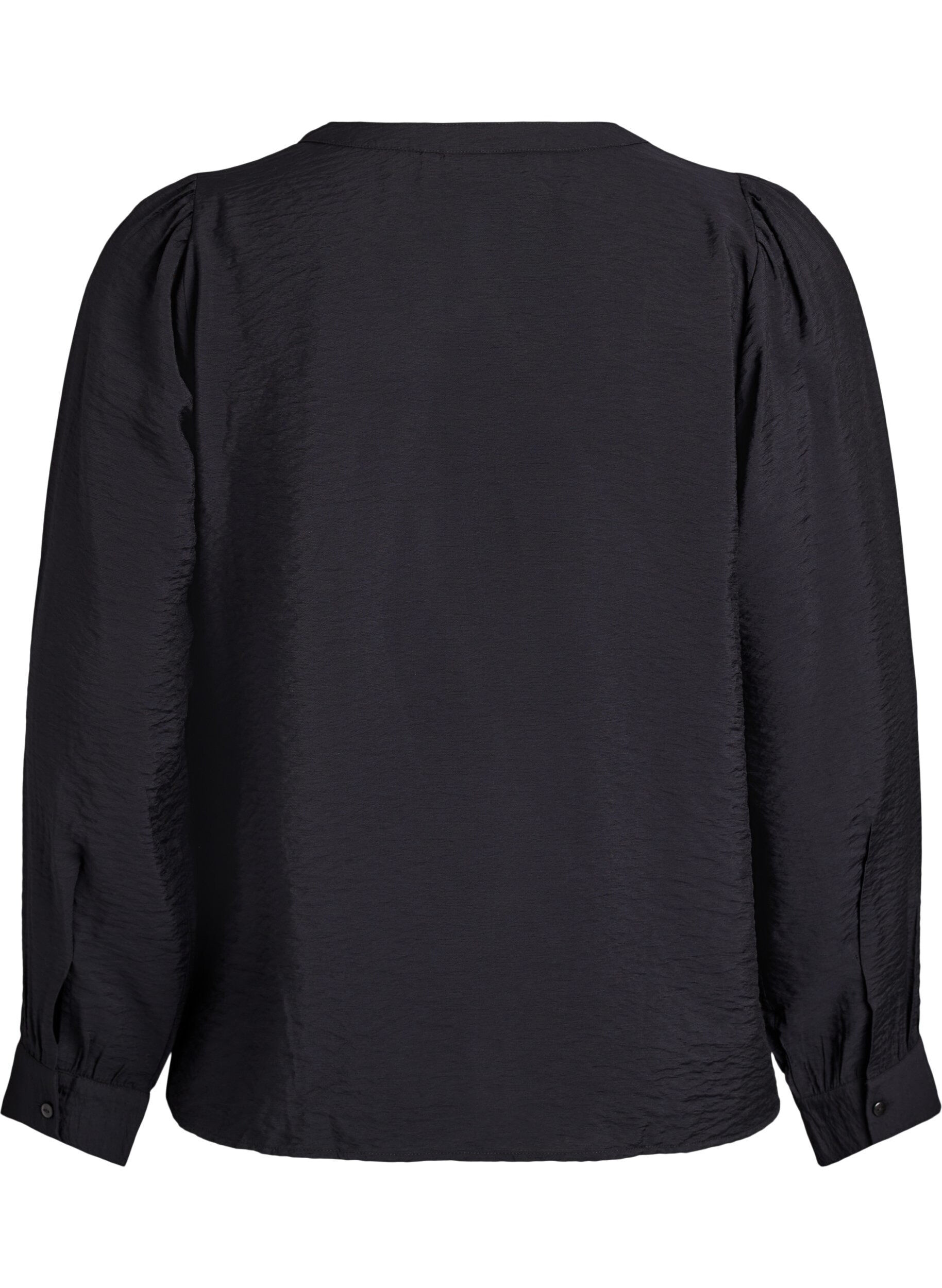 Zizzi Bluzka z dekoltem w ksztalcie litery V i haftowanymi paskami, Czarne, Packshot image number 1