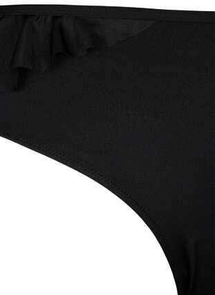 Majtki bikini z falbankami, Black, Packshot image number 2