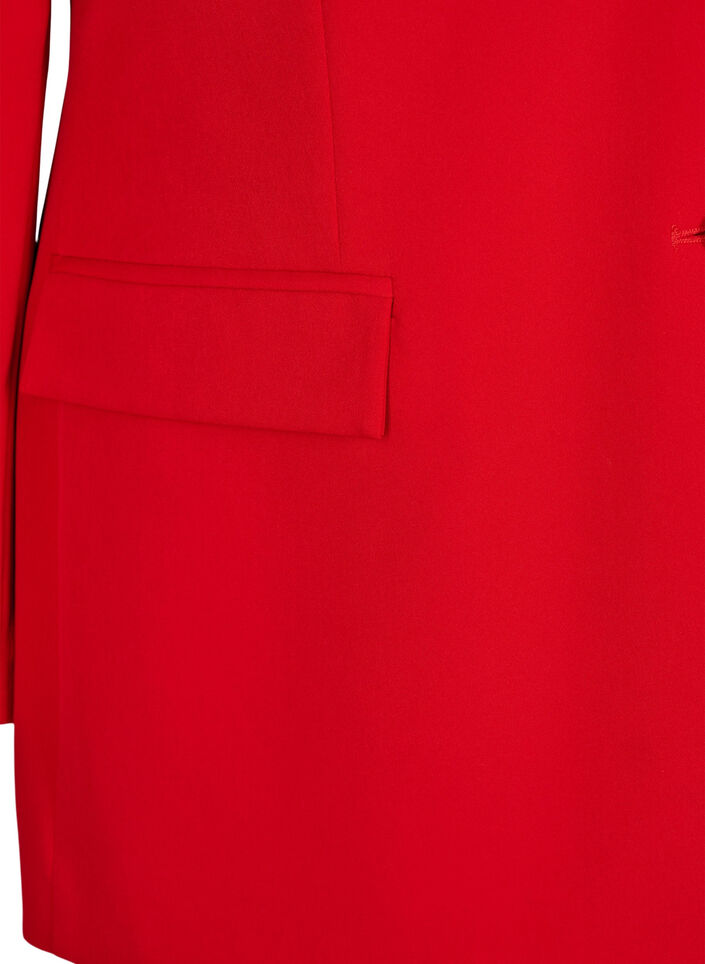 Klasyczny blezer zapinany na guziki, Czerwony, Packshot image number 3