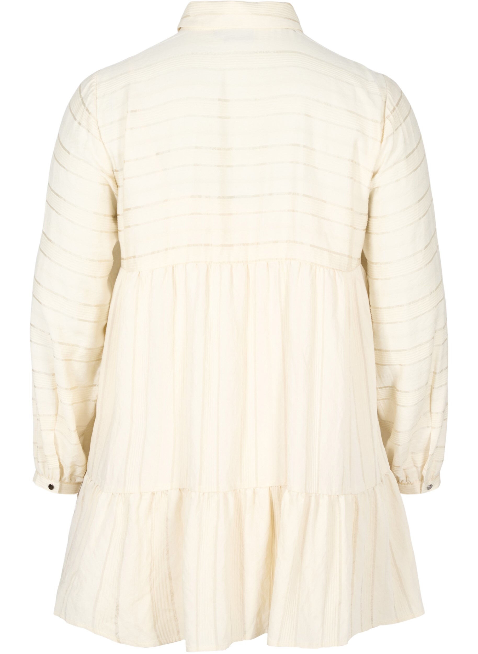 Zizzi Patterned viscose tunic with buttons and long sleeves, Fog, Packshot image number 1