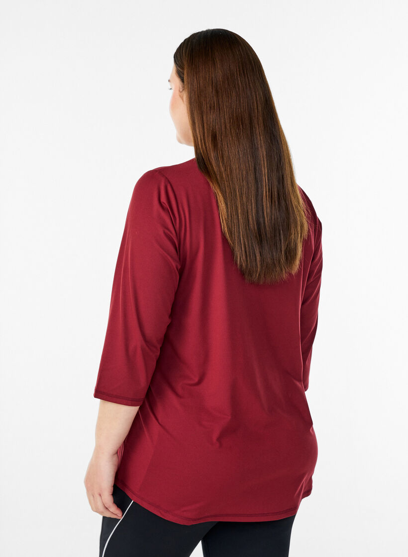 Sportowy top z rekawami 3/4, Czerwony, Model image number 2