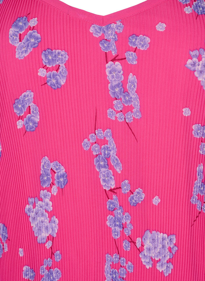 Plisowany top bez rekawów, Beetroot Purple AOP, Packshot image number 2