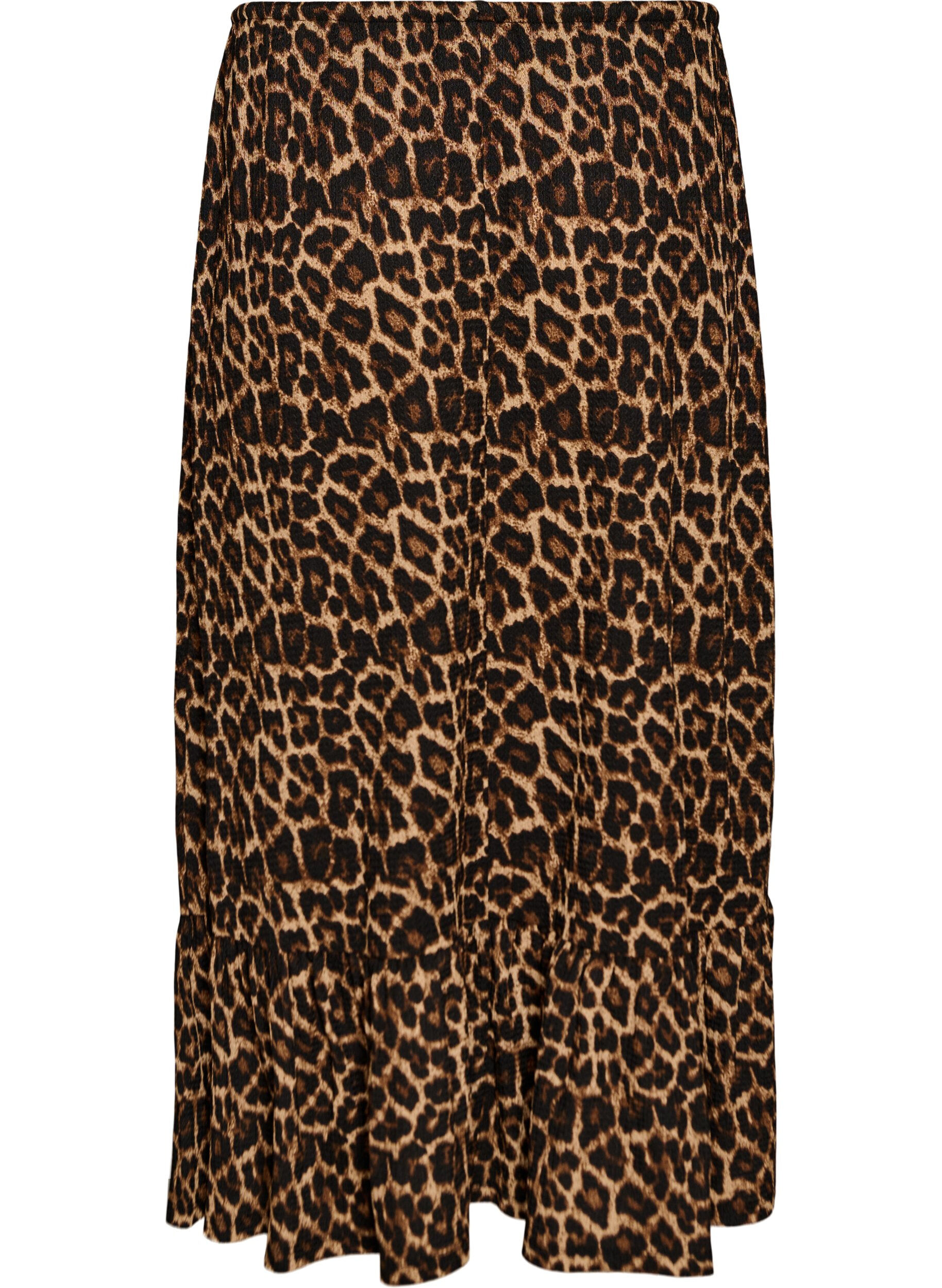 ZizziDluga sp&oacute;dnica z wiazanym paskiem i falbana u dolu, Czarne, Packshot image number 1