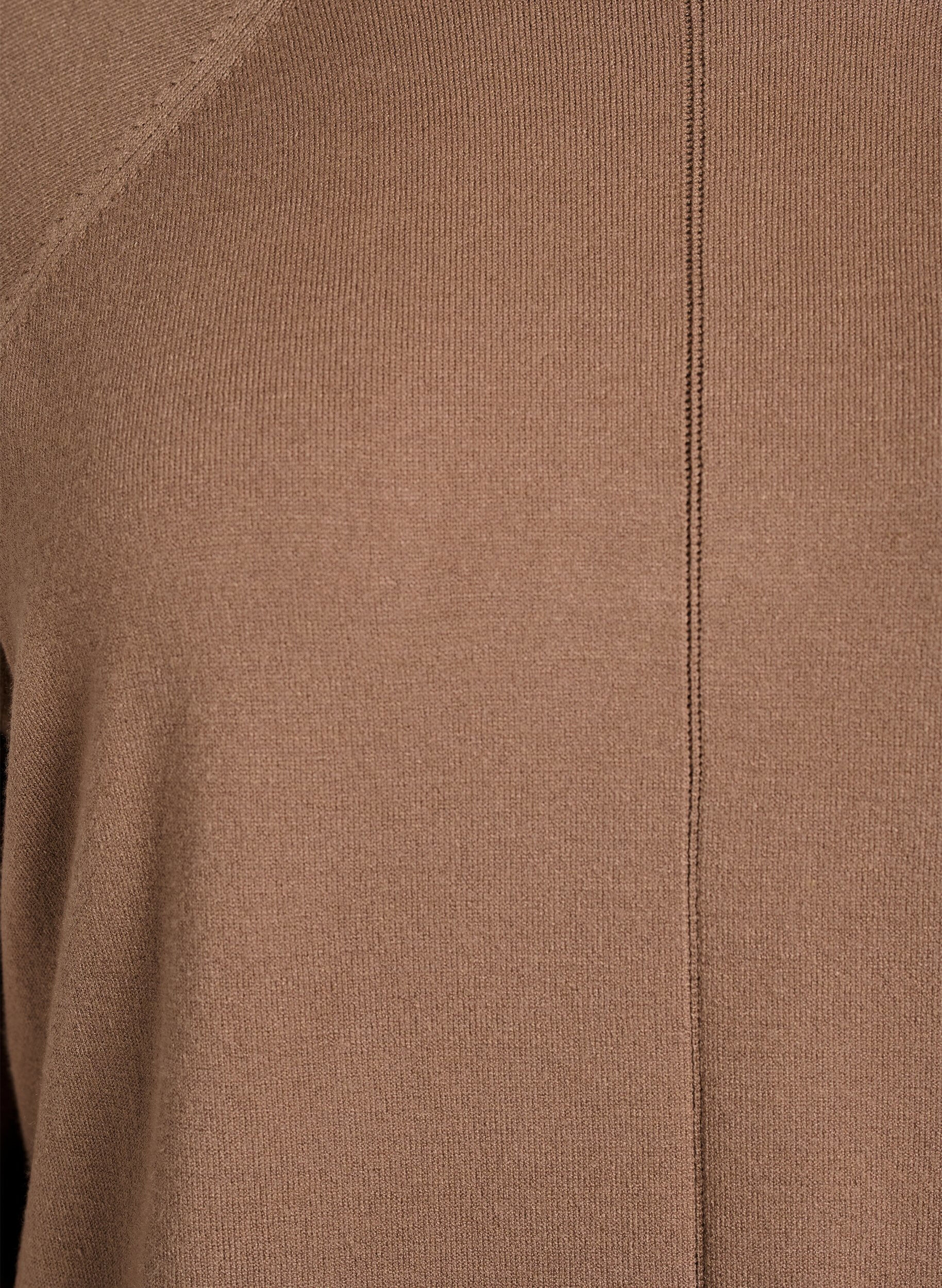 Zizzi Dzianinowa bluzka z okraglym dekoltem i wzorem, Brązowy, Packshot image number 2