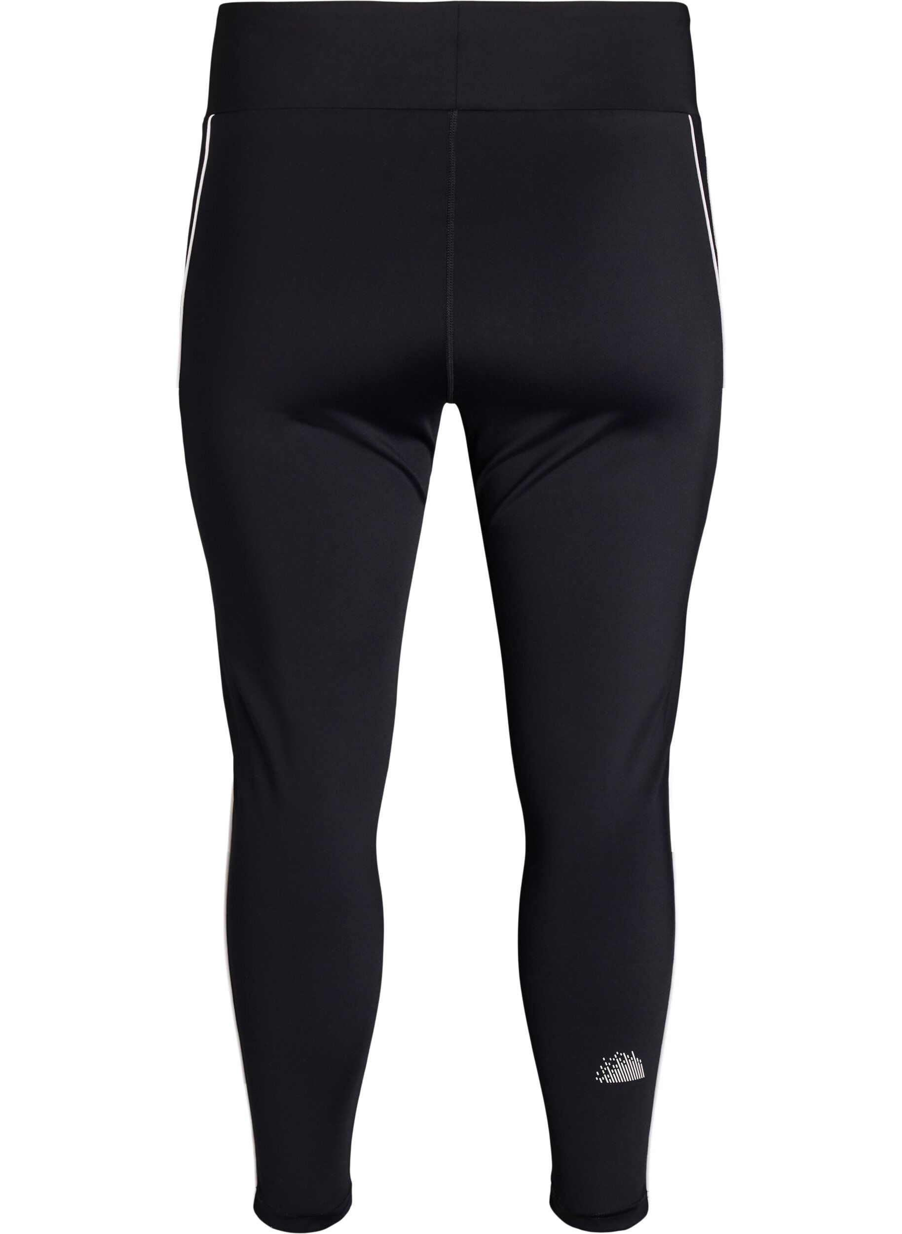 Zizzi Legginsy 7/8 z sportowymi lam&oacute;wkami, Czarne, Packshot image number 1
