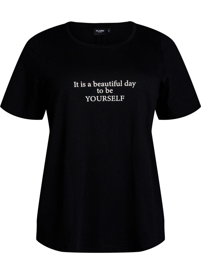 Koszulka z motywem, Czarne, Packshot image number 0