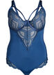 Koronkowe body z fiszbinami i ozdobnymi paseczkami, Niebieskie, Packshot image number 0