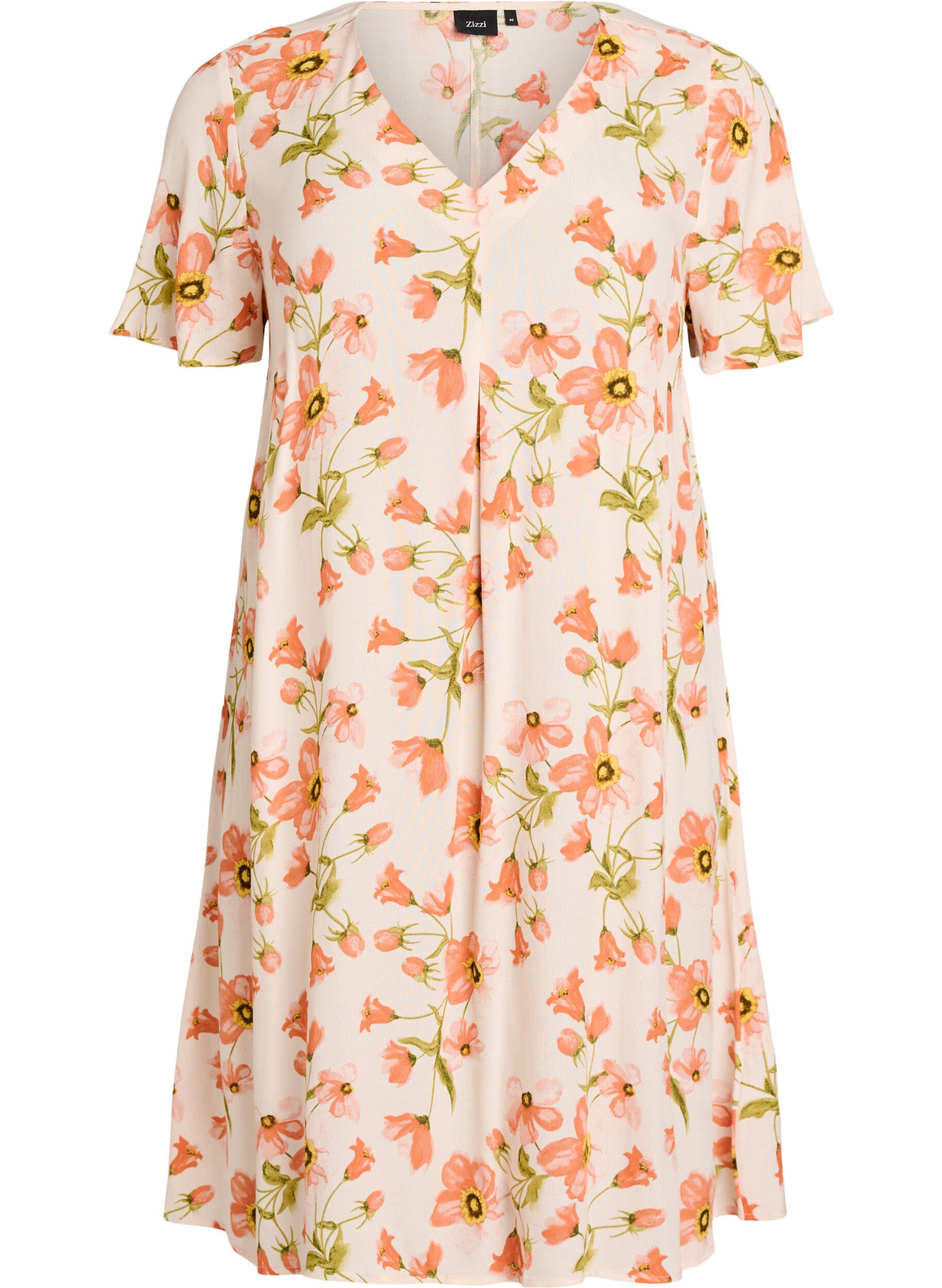 Zizzi Wiskozowa sukienka o linii A, R&oacute;żowy, Packshot image number 0