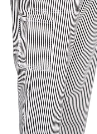  Jeansowe bojówki w paski o prostym kroju, Black White Stripe, Packshot image number 3