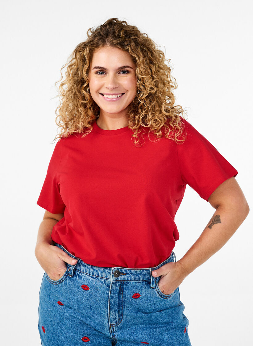 Koszulka z bawelny organicznej z okraglym dekoltem, Salsa, Model image number 0