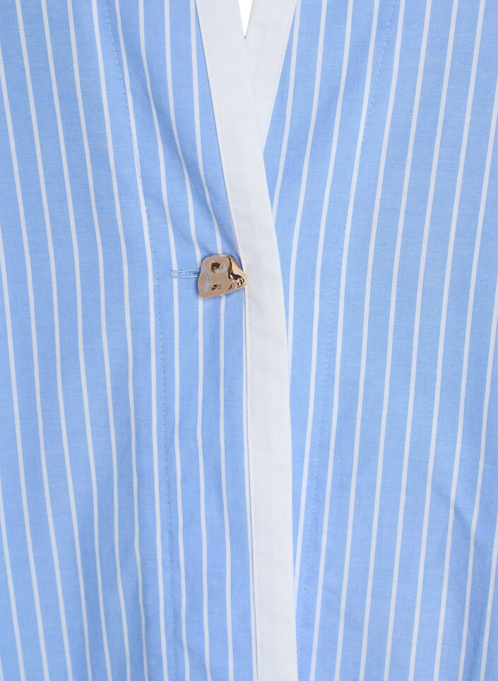 Koszula w paski z ozdobnym zamknieciem, Niebieskie, Packshot