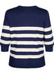Sweter z wiskozy w paski z rekawem 3/4, Navy Blazer/Birch, Packshot image number 1