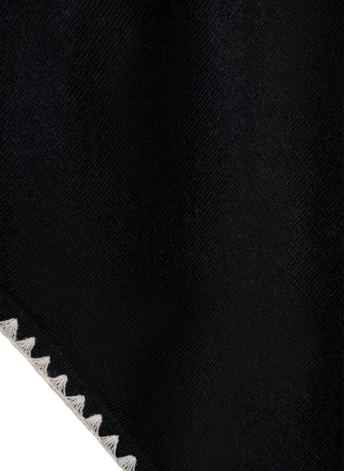 Ponczo z cienkiej dzianiny, Czarne, Packshot image number 3