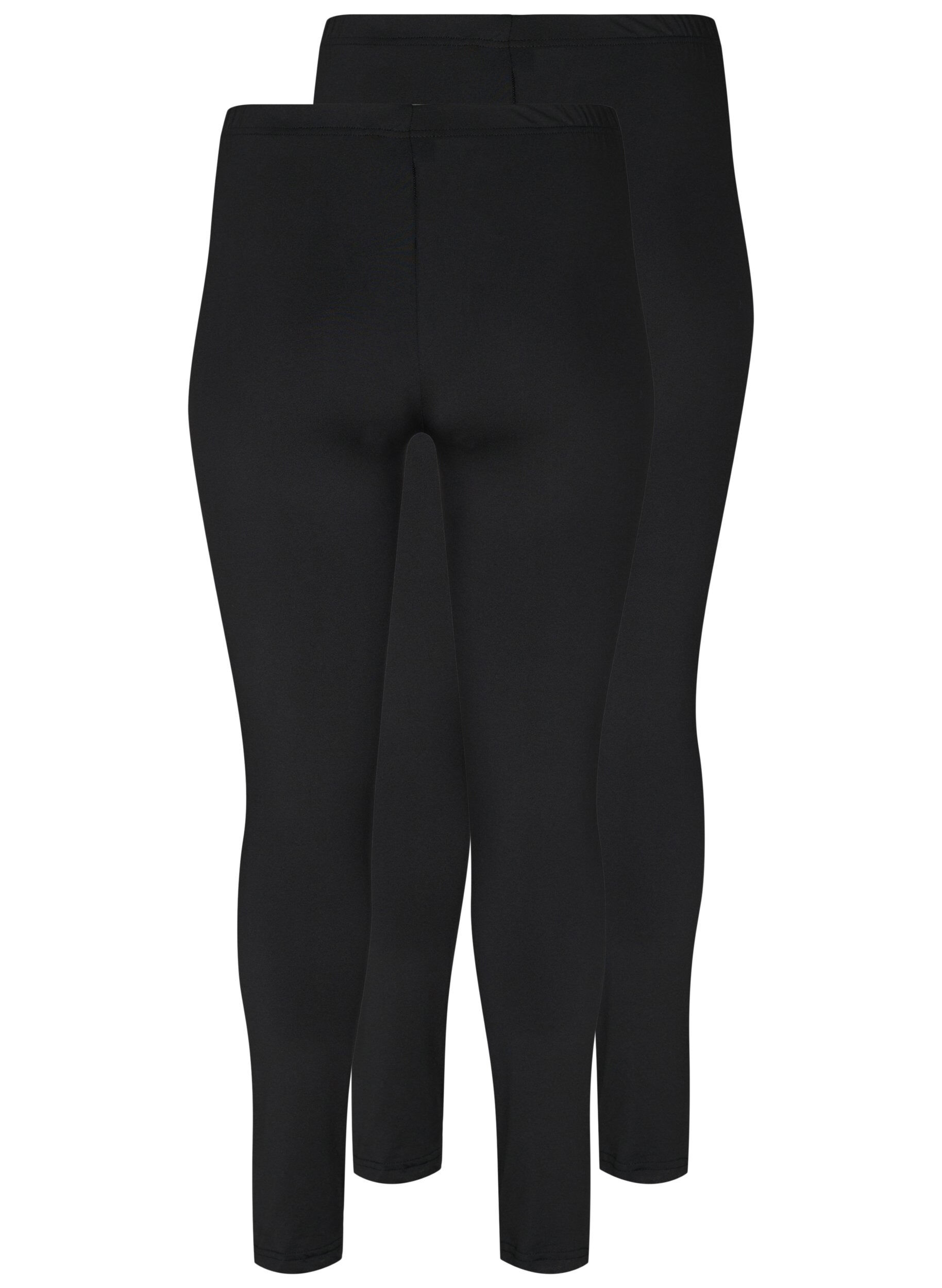 Zizzi2-pack legginsy Basic, Czarne, Packshot image number 1