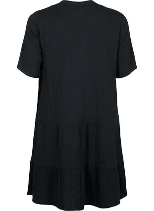 Sukienka z krótkim rekawem wykonana w 100 % z bawelny, Black, Packshot image number 1