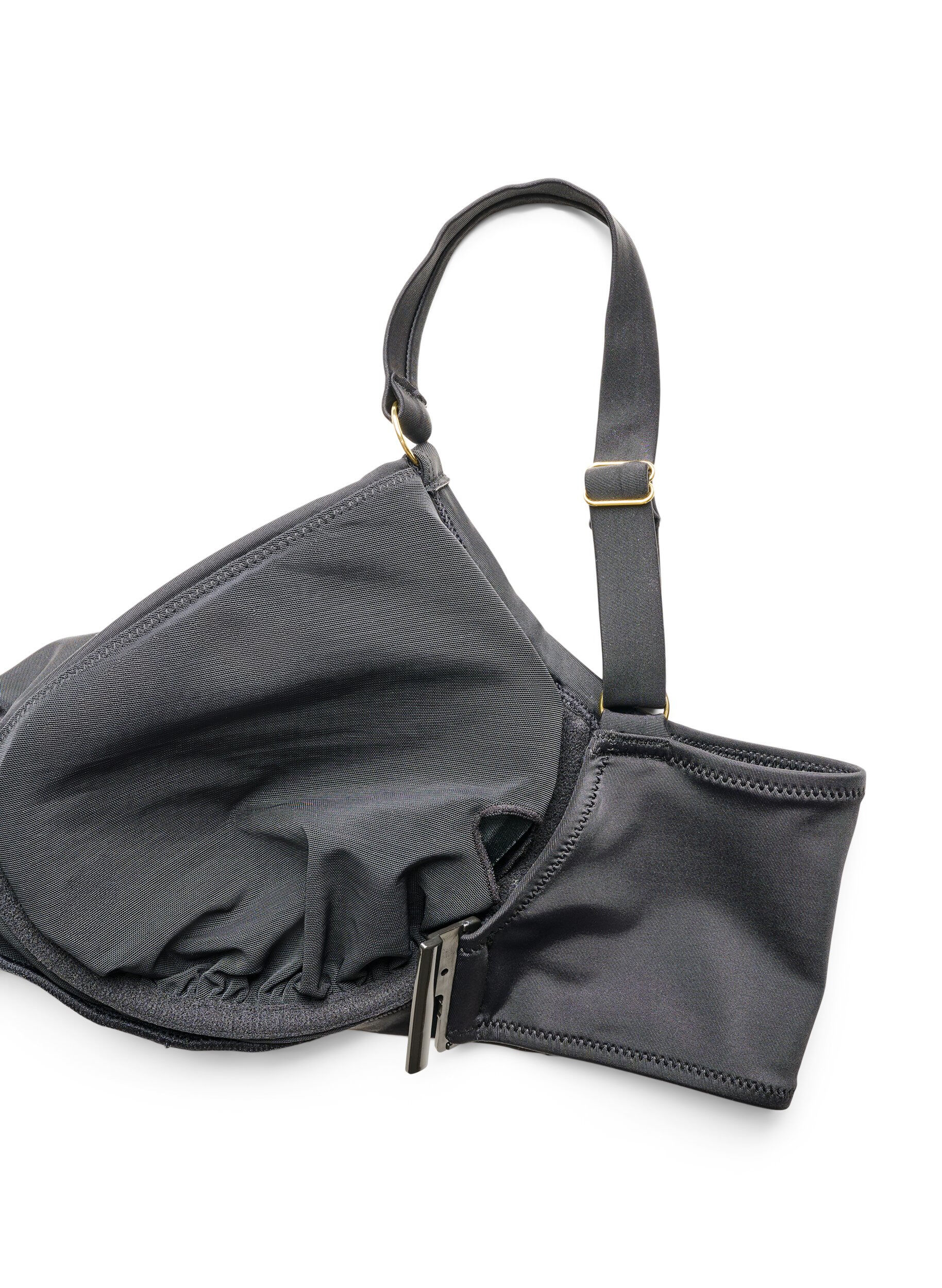 ZizziBiustonosz bikini z fiszbinem i detalem w kolorze zlotym, Czarne, Packshot image number 3