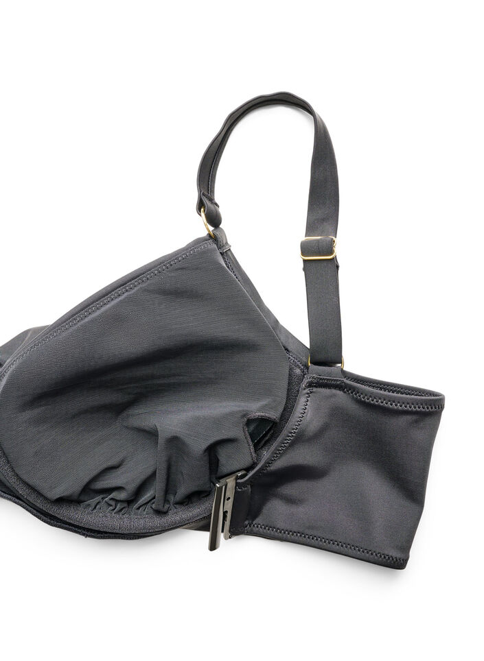 Biustonosz bikini z fiszbinem i detalem w kolorze zlotym, Czarne, Packshot image number 3